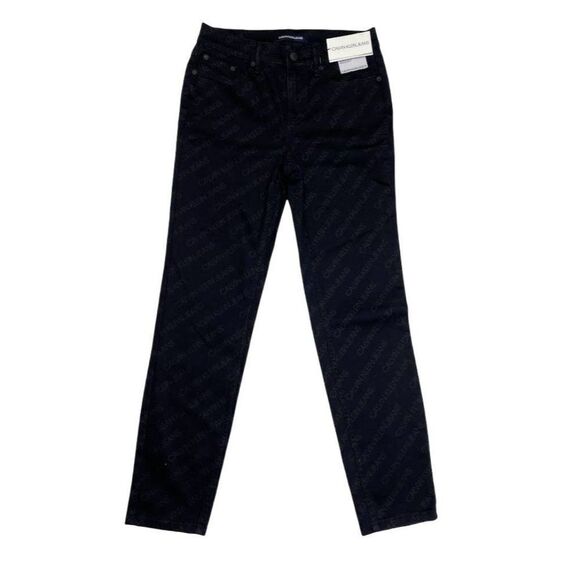 Calvin Klein Ankle Jean Jeggings Juniors' 26 Black‎ Stretchy Mid Rise Logo NEW - Picture 5 of 12